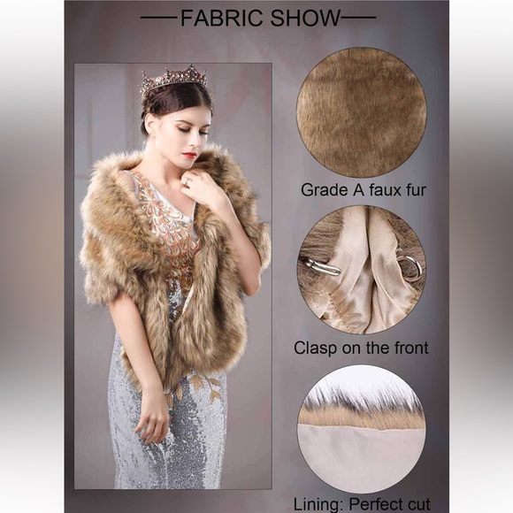 Faux fur wrap/shawl - Picture 5 of 10
